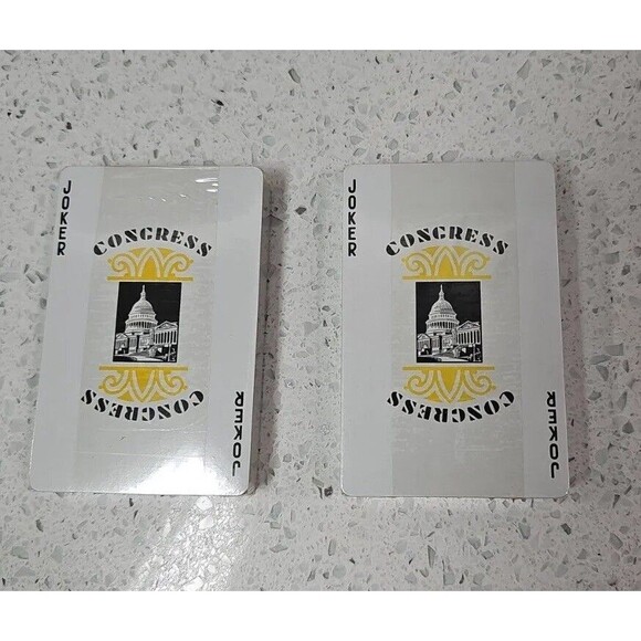 Congress Playing Cards Decks Blue Vintage MCM Sealed NEW! - Picture 3 of 3